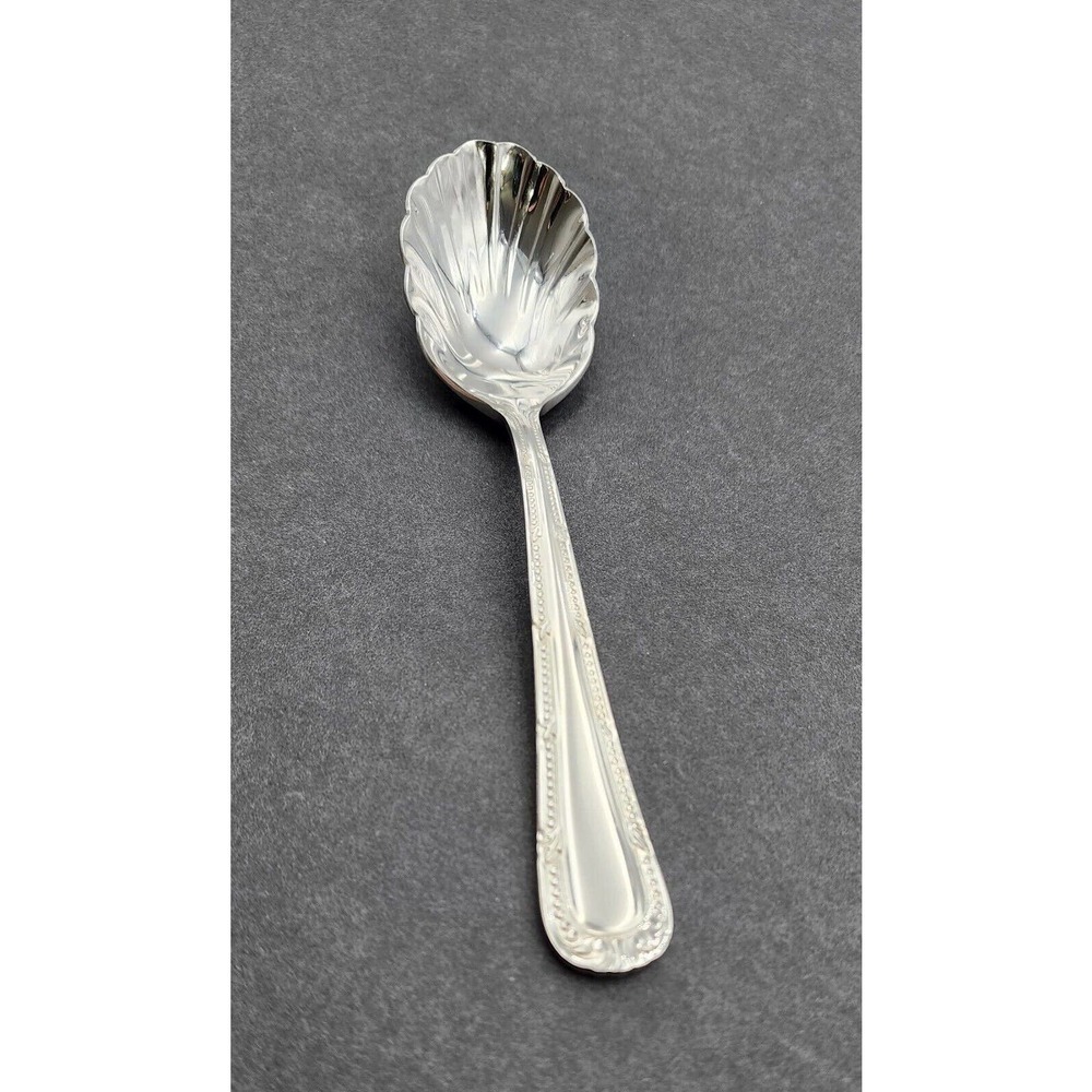 Waterford Russborough Stainless Serving Scalloped Spoon Sugar Spoon 18/10 - Picture 4 of 8
